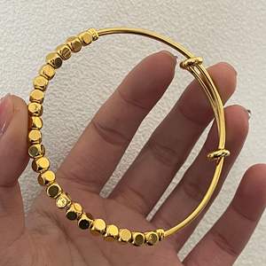 Gold Plated Beaded <b>Bracelet</b> <b>Ball</b> Shape Women's Jewelry Gift Zinc Alloy GS004 - Product Image 2