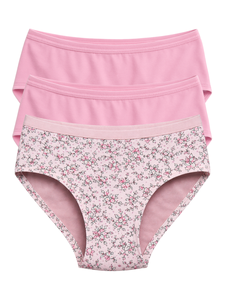 Culottes taille moyenne pour femmes, imprimé floral rose, bande élastique extérieure, douces et confortables pour le quotidien, sous-vêtements en gros - Product Image 5
