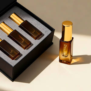 ขวดน้ำหอมทรงสี่เหลี่ยมจัตุรัสดีไซน์ใหม่ ขนาด 5 มล. 10 มล. ขวดน้ำหอมไล่เฉดสีน้ำตาล 15 มล. พร้อมกล่องบรรจุภัณฑ์ - Product Image 4