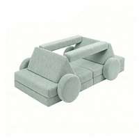 Canapé modulaire pour enfants en forme de voiture, 10 pièces, mousse haute densité, velours côtelé, canapé pour tout-petits pour salle de jeux, prix direct d'usine