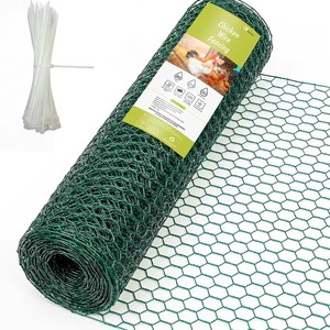 Grillage hexagonal en fil de fer plastifié PVC, durable et attrayant, pour poulailler, maille personnalisable - Product Image 1