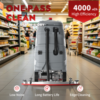 Nettoyeur de sols électrique V8, type autoporté, machine de lavage et de séchage automatique avec aspiration pour le nettoyage commercial et industriel