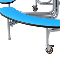 Table Ronde Mobile Pliante Facile à Transporter pour Cafétéria - Diamètre 60 po - Bord Protégé - Design Moderne et Durable