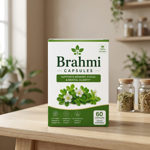 Capsules Brahmi Premium Naturveda, 60 capsules végétales, complément alimentaire ayurvédique naturel à base de plantes, extrait naturel de Brahmi Naturveda - Product Image 1