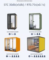 Cabine de bureau acoustique Cabine téléphonique de bureau insonorisée avec des sièges Pod insonorisé à réduction de bruit privé