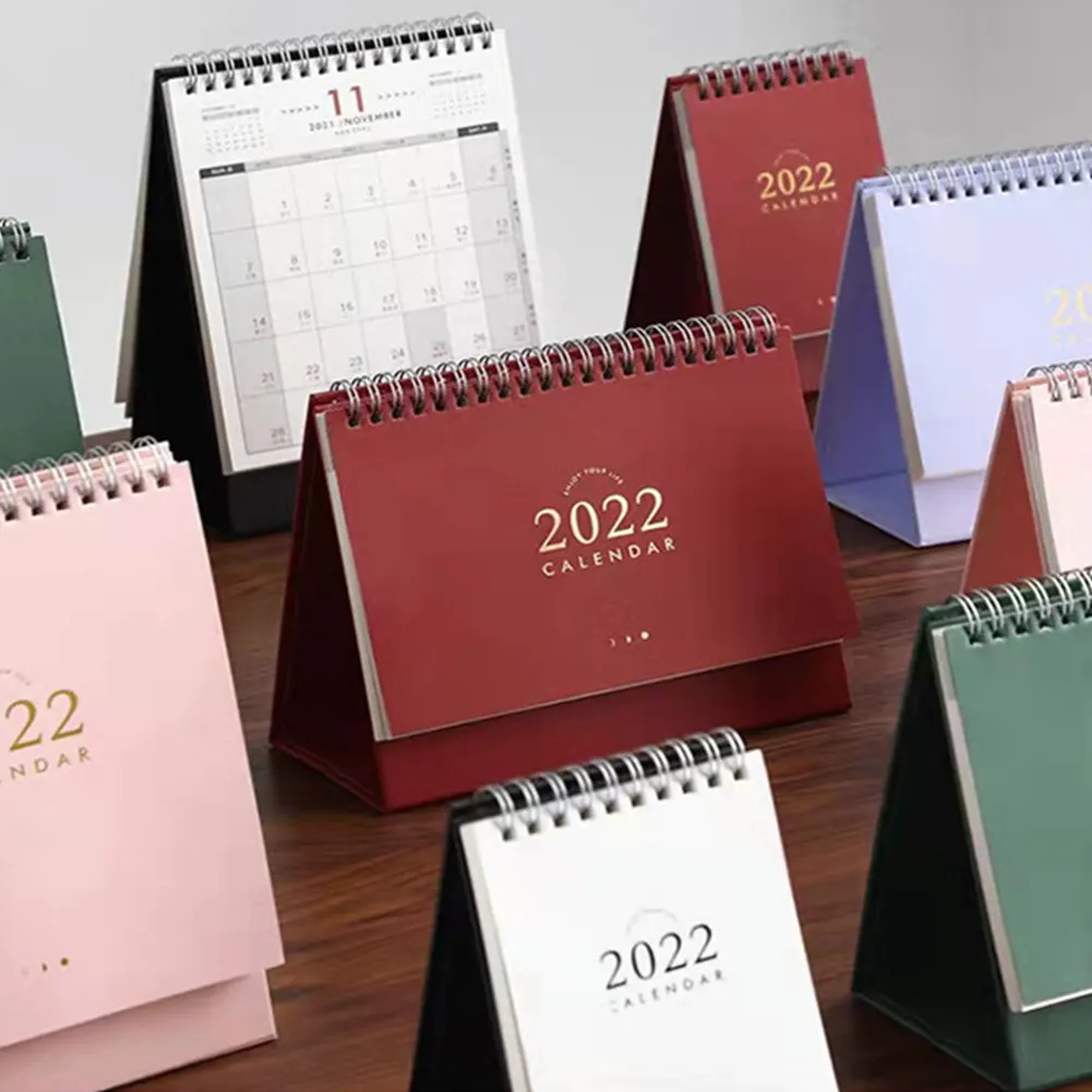 Nouveau Design de calendrier planificateur, décoration de bureau en spirale, impression personnalisée de bureau calendrier 2022/