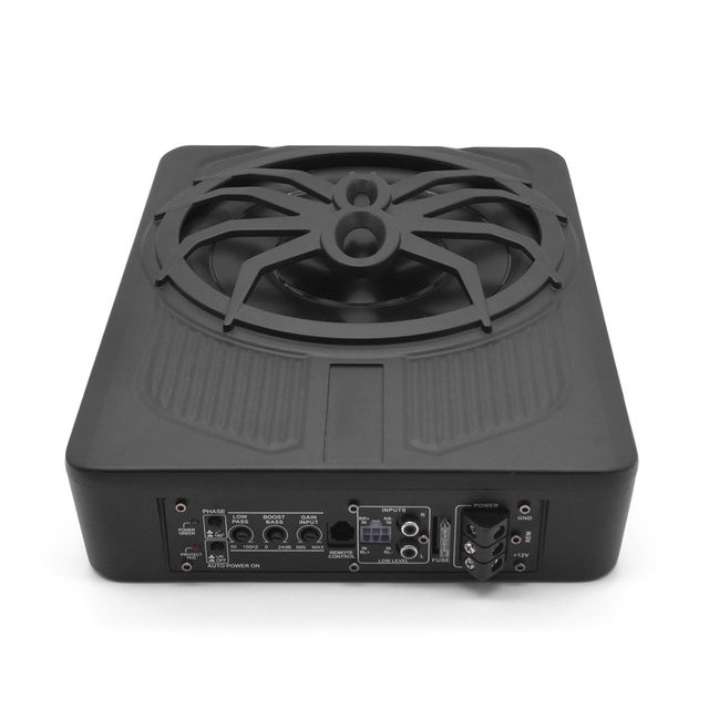 10 Inch Active Slim Underseat Subwoofer 800W RMS Car Audio Powered Bass