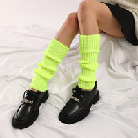 Offre Spéciale Harajuku gothique tricot néon longues chaussettes hiver Goth botte guêtres Clubwear femmes filles japonais Lolita jambières