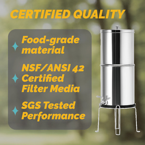 Manual Stainless Steel <strong>Ceramic</strong> Gravity Water Filter Activated Carbon <strong>Purifier</strong> for Household Use - Product Image 5