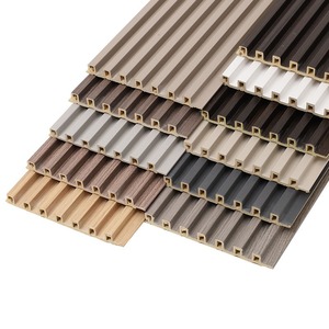 Linh hoạt và linh hoạt fluted đá đen tường thiết kế hình dạng khác nhau ngoài trời WPC rãnh tường Panel cho căn hộ - Product Image 2