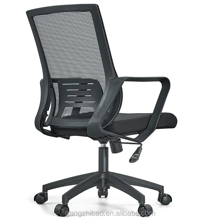Económico medio a color negro base de nylon de malla de silla de oficina Escritorio de oficina en habitación ejecutiva