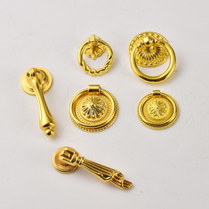 European Style Zinc Alloy <b>Drawer</b> Ring Handle <b>Gold</b> Finish Durable Cabinet <b>Pull</b> Single Hole Installation - Product Image 4