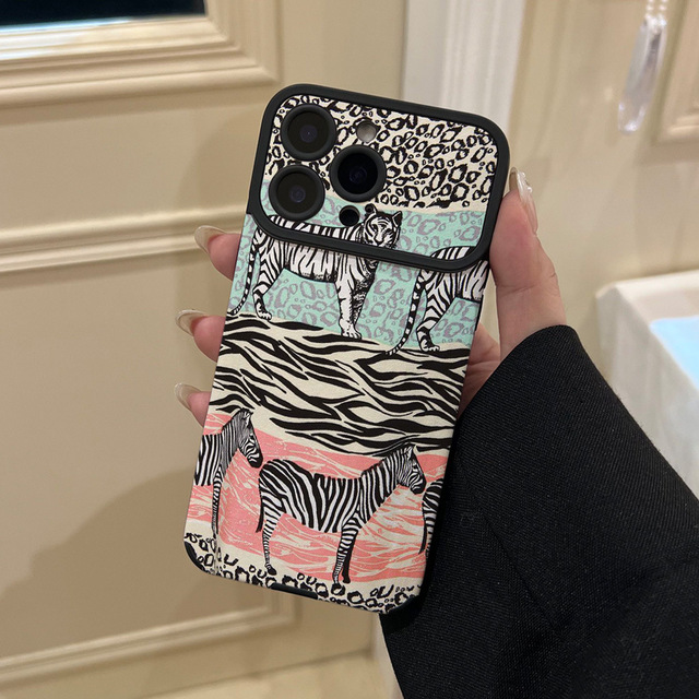 zebra Leopard Print case for Apple 17 Large Display Soft-shell for IPhone16 Phone case with Animal Print Design