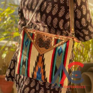 Nueva llegada mano Tooled Fringe bolso Jacquard Color Sling bohemio azteca tela bolsas elegantes bolsos para mujeres - Product Image 1