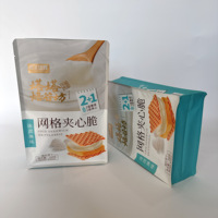 Sac à fond plat personnalisé avec impression de marque, finition mate haut de gamme, argent, fermeture éclair thermoscellable, résistant à l'humidité, pour gâteaux