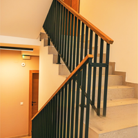 Main courante soudée par tube vertical d'escalier en acier doux de prix concurrentiel main courante et balustrade décoratives résidentielles durables