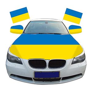 Housse de capot de voiture avec drapeau imprimé numériquement en polyester, vente en gros d'usine 2025, promotionnelle pour tous les pays, livraison rapide - Product Image 1