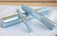 High Strength Carbon Steel Double-Ended Stud Bolts with Zinc Finish Double-Headed Threaded Fasteners