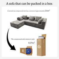 Modulares Ecksofa mit Relaxfunktion und Vakuumkompression, Modernes Villa/Wohnung Schlafsofa aus Stoff mit Schaumstoffpolsterung für kompakte Räume