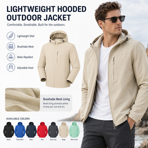 Quick Dry Travel Wind <b>Coat</b> Lightweight Polyester Jacket With <b>Heat</b> Transfer Logo For Hiking Camping And Daily Commuting - Product Image 1