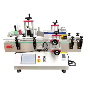 Máquina de rotulagem automática de laboratório para garrafas semirredondas de superfície plana, etiquetas de caixa pequena