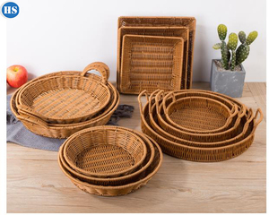 Polywicker rotin <span class=keywords><strong>fruits</strong></span> pain <span class=keywords><strong>panier</strong></span> plateaux <span class=keywords><strong>livraison</strong></span> rapide à la main - Product Image 4
