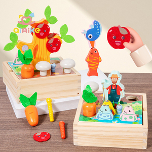 Juguete Educativo Multifuncional <span class=keywords><strong>de</strong></span> Madera para Niños, Juego <span class=keywords><strong>de</strong></span> Pesca y Arrastre <span class=keywords><strong>de</strong></span> Zanahorias, Granja, <span class=keywords><strong>Huerto</strong></span>, Atrapar Insectos, Juguete <span class=keywords><strong>de</strong></span> Madera Montessori - Product Image 1