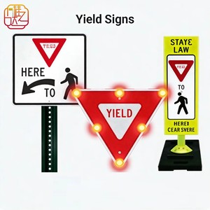 Señal de Ceda de Pasos de Tránsito de Aluminio Reflectante, Cumple con la Normativa MUTCD, para Intersecciones Viales - Product Image 1
