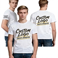 Custom Printed Breathable Premium Quality Men's Red O-Neck Short Sleeve T-Shirt with Logo Text Photo Design Casual Jersey Cotton