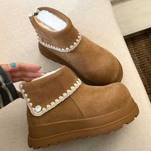 Botas de Nieve de Lujo de Diseño Personalizado para Mujer, Botas de Tacón Alto de Estilo Étnico a la Moda, Botas Cálidas - Product Image 3