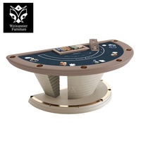 Table de Blackjack Moderne Personnalisée avec Porte-Gobelets en Acier Inoxydable pour Salle de Jeux de Luxe à Domicile, Mobilier de Casino