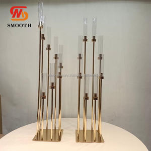 Candelabro de Pilar dorado suave para velas, portavelas de aleación de latón con tallo de Dores, candelabros para bodas, eventos y fiestas - Product Image 3