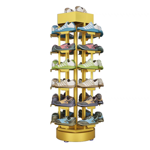 Rak Sepatu Putar Multi-level Berdiri Lantai, Stand <span class=keywords><strong>Display</strong></span> Ritel dari Besi dengan Lapisan Powder Coating, Mudah Dirakit - Product Image 1
