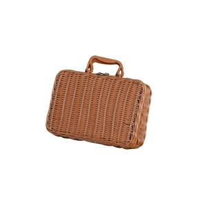 Natural <strong>Father</strong> Mother Bamboo Willow Rattan Gift Box Woven Storage <strong>Hamper</strong> with Lid and Handle for Camping Wicker Picnic Baskets - Product Image 6