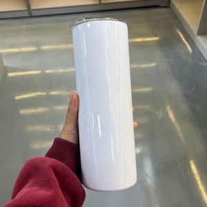 Gobelet isotherme en acier inoxydable à parois droites de 20 oz, avec revêtement par sublimation, double couvercles et paille, grande capacité, idéal comme cadeau - Product Image 4