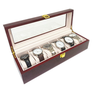 Boîte à <span class=keywords><strong>montre</strong></span> de poche rectangulaire en bois de luxe personnalisée avec gravure, emballage cadeau réutilisable à 6 emplacements pour hommes, OEM/ODM disponible - Product Image 1