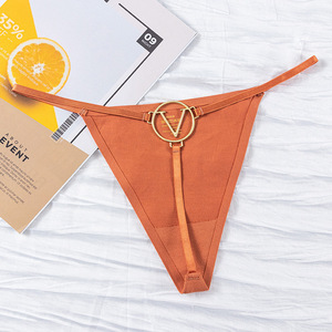 Nouvelles tangas pour femmes, sexy, <span class=keywords><strong>logo</strong></span> métallique, strings taille basse, <span class=keywords><strong>logo</strong></span> personnalisé, sous-vêtements à dos en T, strings pour femmes, sous-vêtements féminins - Product Image 4