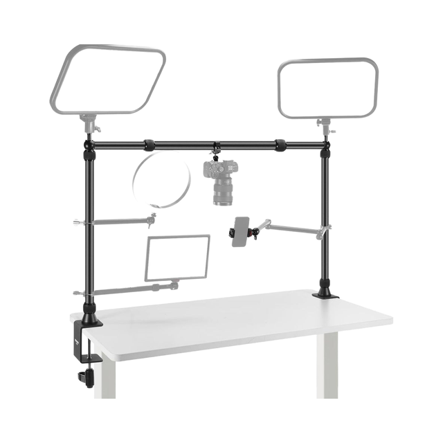 For NEEWER NK002 Metal Desk Mount with 2 Ball Heads Super Clamp Overhead Camera Rig for Photo Studio Accessories NK002