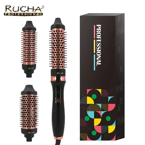 Professional Detachable Hair Curling Brush 3 in 1 Hair Curling Brush Professional Ceramic Hair Curler Brush