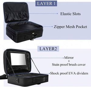 Échantillon Gratuit : Grande Trousse de Maquillage avec Sangle Arrière Amovible, Boîte à Cosmétiques, Organisateur d'Outils de Coiffure, Boîte de Rangement - Product Image 6