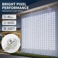 Rideau lumineux à pixels LED RVB haute densité, 400 points, pas de 50 mm, DMX512, IP67, pour éclairage extérieur de façade de bâtiment