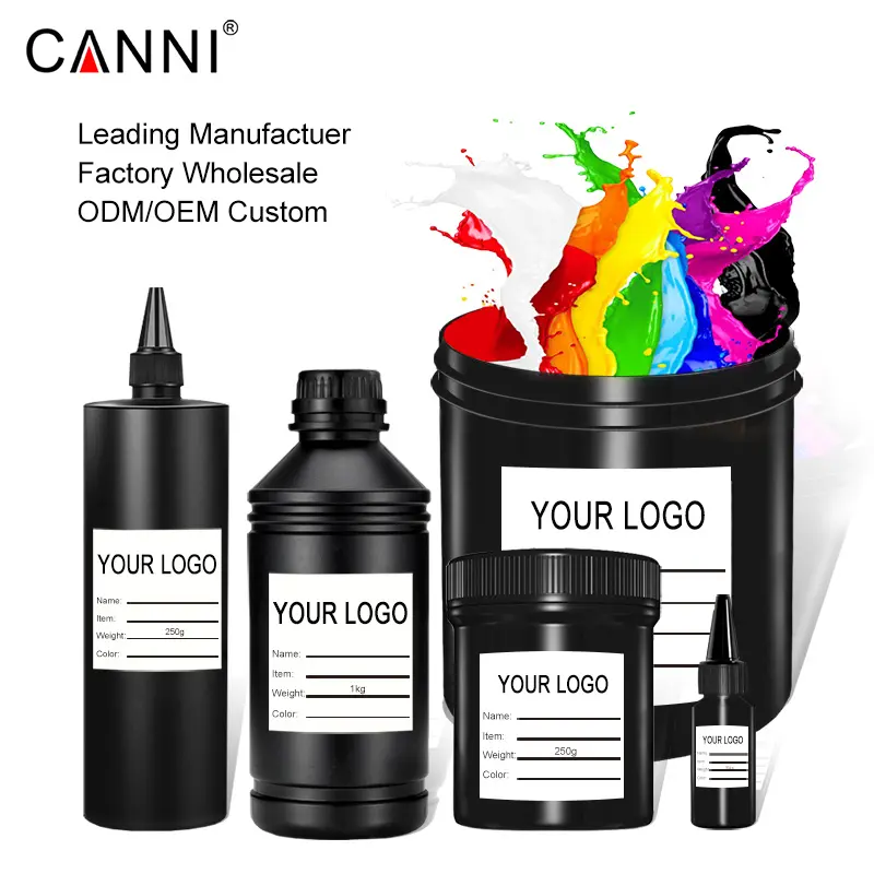 CANNI nail art raw material private Label Color UV GEL 1KG Enamel Nail Art uv Nail OEM Bulk package 1000ml Paint Gel Lacquer