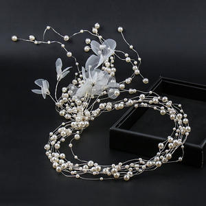 Sweet Pearl Wedding <strong>Headbands</strong> Temperament Leaf Flower Bridal Headpieces <strong>Lace</strong> Front <strong>Headband</strong> for Girls - Product Image 4