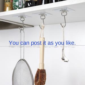 Móc dán tường đa năng, chắc chắn, trong suốt, không để lại vết, chất liệu nhựa viscose, không cần khoan, kích thước lớn, dùng cho cửa, tường phía sau - Product Image 3