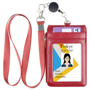 Large Capacity <strong>Card</strong> <strong>Case</strong> High Color Id <strong>Card</strong> Holder Zipper Cover Head Pu <strong>Card</strong> <strong>Case</strong> With Lanyard Reel Retractable - Product Image 2