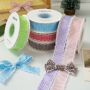 Cinta de Gingham con Borde de Felpa de 2.5cm, Ideal para Lazos de Pelo Hechos a Mano y Encuadernación de Álbumes de Recortes, 10 Yardas/Rollo, Superventas - Product Image 1