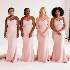 <span class=keywords><strong>Abito</strong></span> <span class=keywords><strong>da</strong></span> <span class=keywords><strong>Damigella</strong></span> a Sirena Rosa Antico in Spandex Elastico, Robe De Soirée Demoiselle D'honneur per Matrimonio in Spiaggia - Product Image 1