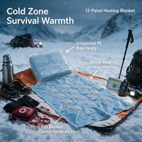 Couverture chauffante jetable, 12 panneaux, technologie avancée, meilleure que les couvertures Mylar courantes, pour sports d'hiver et situations d'hypothermie en extérieur