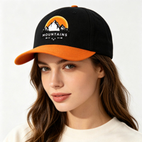 Casquette de baseball unisexe 6 panneaux bicolore réglable en coton, broderie logo, protection solaire, style sportif et tendance, printemps-automne – Grande Vente
