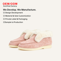 Mocassins en daim cachemire pour femme, chaussures plates décontractées et confortables pour l'hiver, idéales pour le shopping, les fêtes et les rassemblements, doublure en laine chaude, mode OEM ODM